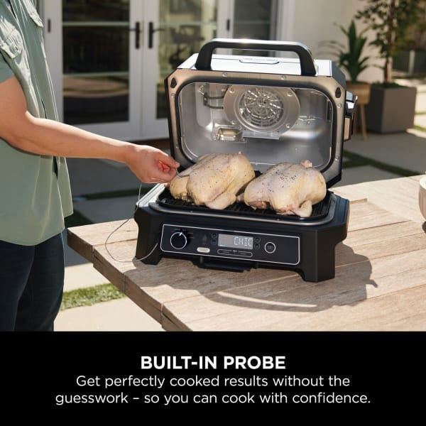 Ninja Woodfire Pro XL Electric BBQ Grill & Smoker with Smart Cook Thermometer
