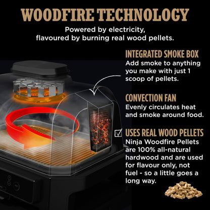 Ninja Woodfire Pro XL Electric BBQ Grill & Smoker with Smart Cook Thermometer