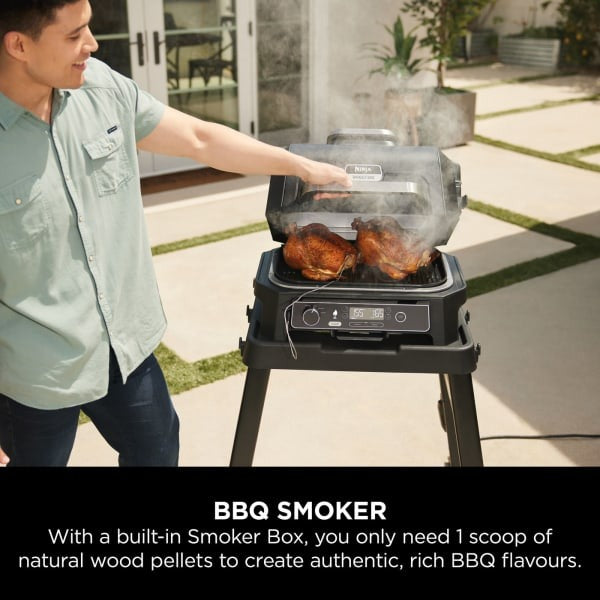 Ninja Woodfire Pro XL Electric BBQ Grill & Smoker with Smart Cook Thermometer